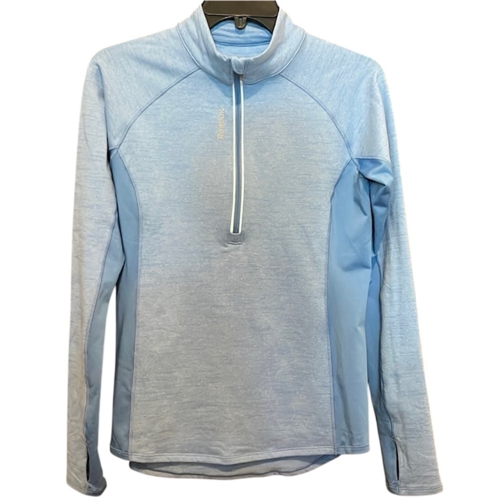 NWOT Reebok SpeedWick Blue Half Zip Athletic Top Long Tee sleeve Medium